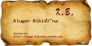Kluger Bibiána névjegykártya